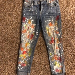 True Religion paint-stained jeans